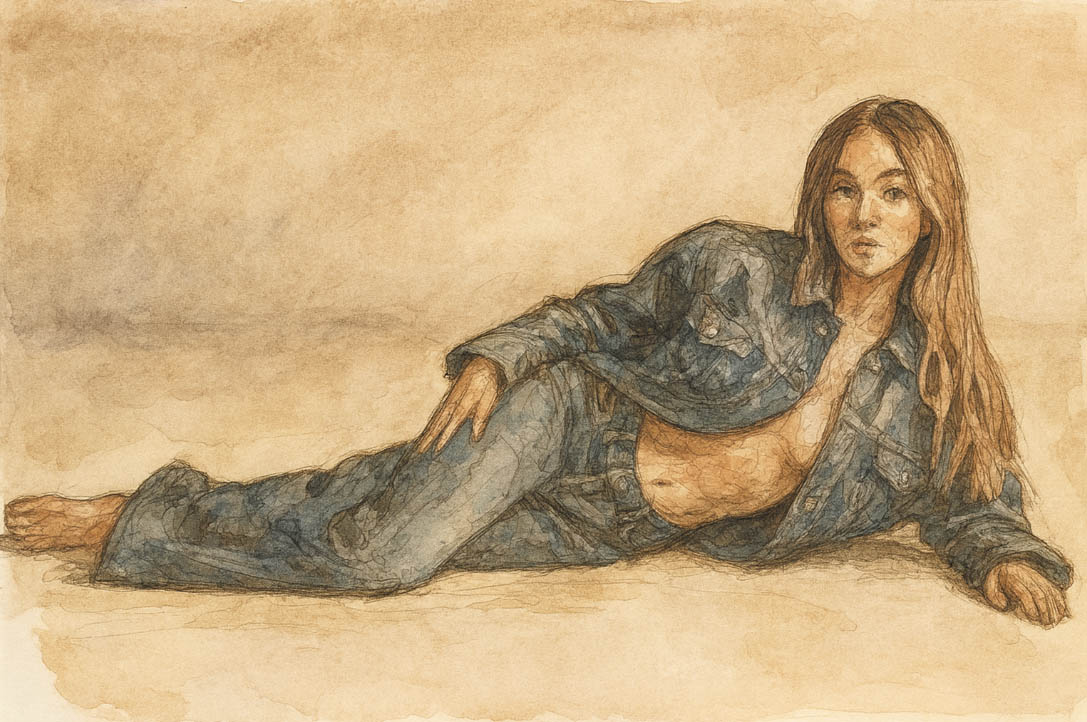 Representação do Outdoor: “She’s got great jeans” (trocadilho entre jeans e genes em ingles).